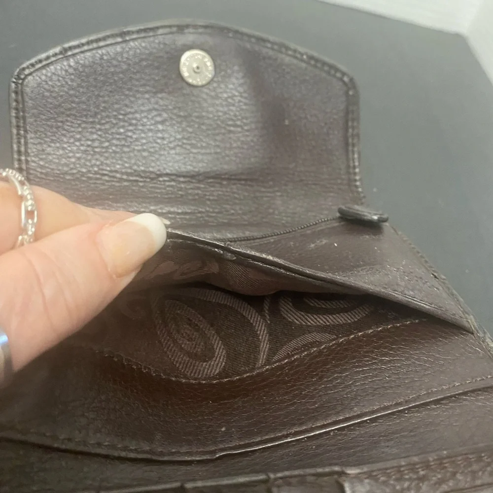 Brighton Vintage Brown Heart Cutout Leather Wallet